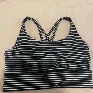 Lululemon Black Striped Sports Bra